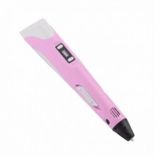 3D ручка c LCD дисплеем и набором эко пластика для 3Д рисования Pen 2 Розовая 3D ручка c LCD дисплеем и набором эко пластика для 3Д рисования Pen 2 Розовая