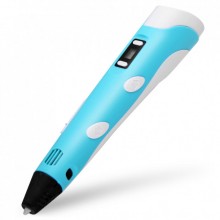 3D ручка c LCD дисплеем и набором эко пластика для 3Д рисования Pen 2 Синий 3D ручка c LCD дисплеем и набором эко пластика для 3Д рисования Pen 2 Синий