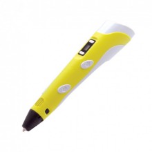 3D ручка c LCD дисплеем и набором эко пластика для 3Д рисования Pen 2 Желтая 3D ручка c LCD дисплеем и набором эко пластика для 3Д рисования Pen 2 Желтая