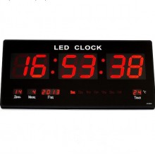Настенные электронные Led часы с подсветкой 3615 red  (будильник, календарь)