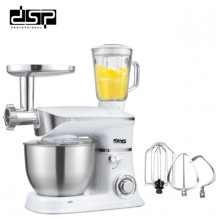 Многофункциональный Кухонный комбайн DSP KM-3031 3 в 1  Тестомес, Мясорубка, Блендер (1300 Вт) Белый