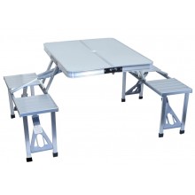 Алюминиевый стол для пикника раскладной со 4 стульями Folding Table Алюминиевый стол для пикника раскладной со 4 стульями Folding Table