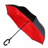 Зонт Наоборот Up-brella - Зонт Обратного Сложения  Антизонт (Умный Зонт) Черный/красный 