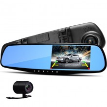 Видеорегистратор зеркало с камерой заднего вида 2 камеры Full HD Vehicle Blackbox DVR Full HD  