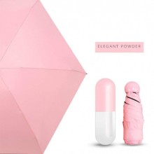 Компактный Мини зонт складной механический в футляре капсула Capsule Umbrella (Elegant Powder) Розовый
