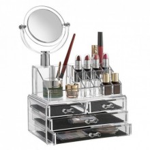 Акриловый органайзер Cosmetic Storage Box для косметики с зеркалом Акриловый органайзер Cosmetic Storage Box для косметики с зеркалом